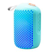 Caixa de Som / Speaker Mobile Light Modes MS-2229BT com Bluetooth / FM Radio / USB / LED Color Full / Recarregavel - Cyan