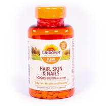 Hair, Skin & Nails Sundown Naturals 5000MCG 120 Comprimidos