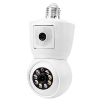 Camera de Seguranca - IP - Icsee E9 E27 - 3.6MM - 4MP - Duas Cameras - Branco