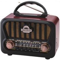 Radio Portatil Mega Star RX309BTM AM/FM Bluetooth - Preto/Marrom