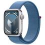 Apple Watch Series 9 de 41MM MR923LL/A GPS (Caixa de Aluminio Prateado/Pulseira Esportiva Azul)(Caixa Feia)