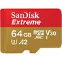 Cartao de Memoria Sandisk Extreme SDSQXAH-064G - 64GB - Micro SD com Adaptador - 170MB/s
