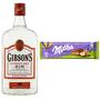 Gin Gibson's London DRY 700ML + Barra de Chocolate Milka Nutty Choco Wafer 270G