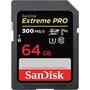 Cartão de Memória SD Sandisk Extreme Pro 300-260 MB/s C10 U3 V90 64 GB (SDSDXDK-064G-GN4IN)