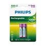 Pilha Philips Recarregavel AAA 1000-Mah - com 2 Unidades (R03B2RTU10/97)