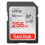 Cartao de Memoria SD Sandisk Ultra 256GB 150MBS C10 - SDSDUNC-256G-GN6IN