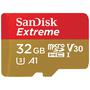 Cartão de Memória Micro SD Sandisk Extreme 100-60 MB/s U3 V30 32 GB com Adaptador (SDSQXAF-032G-GN6)