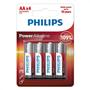 Pilha Philips Alkalina AA LR6P4B - (4 Unidades)