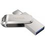 Pen Drive de 64GB Sandisk Dual Drive Luxe SDDDC4-064G-G46 USB-C 3.1 - Prata