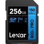 Cartão de Memória SD Lexar 800X Blue Series High-Performance 150-30 MB/s C10 U3 V30 256 GB (LSD0800P256G-Bnnnu)